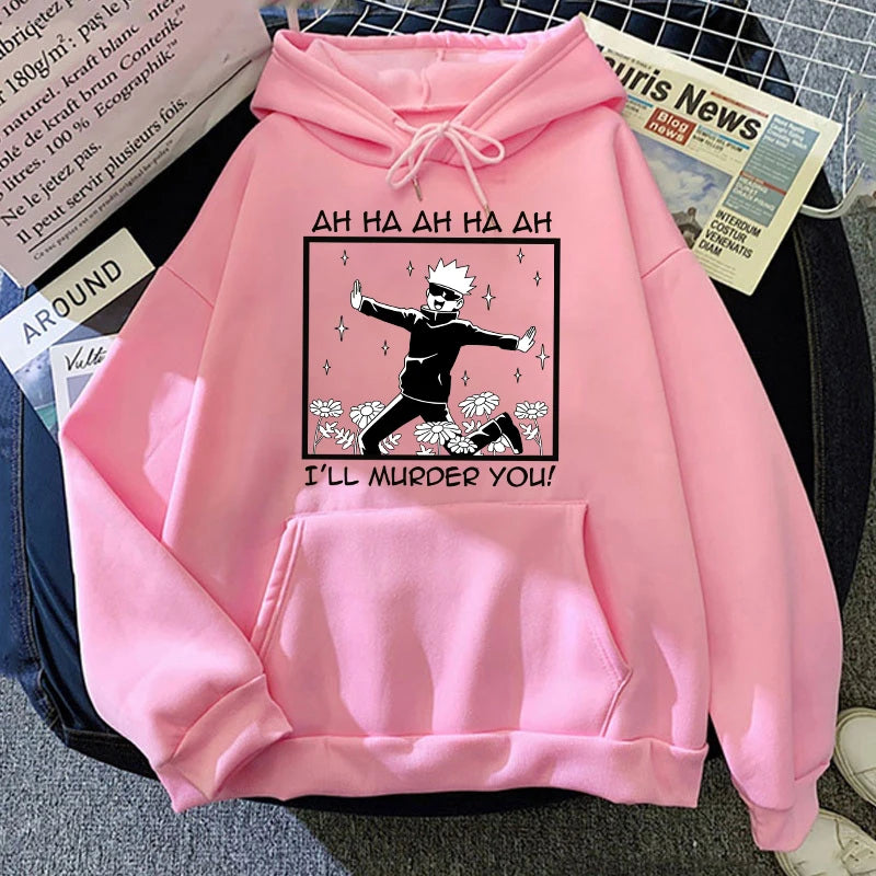 Heißer neuer Anime Satoru Gojo Grafikdruck Hoodie für Männer Frauen Anime Casual Tops Personalisiertes cooles Mode-Sweatshirt