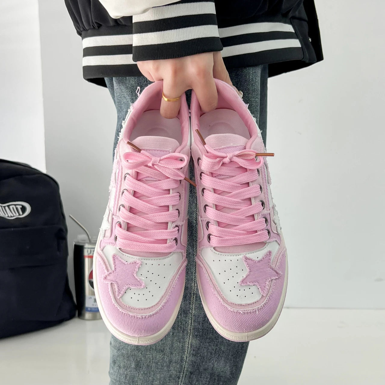 Hong Kong Style Niche Denim Blue Retro Board Women's Shoes Super Popular Versatile Sports and Casual Shoes Trend 2023 Spring New Style