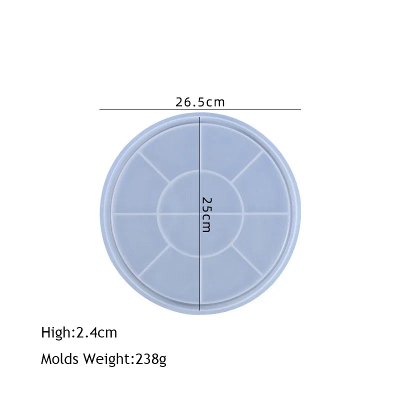 30CM Runde Zement Tablett Silikon Formen Handgemachte Gips Epoxy Beton Quadratische Bahn Form Lagerung Platte Gericht Hause Dekoration