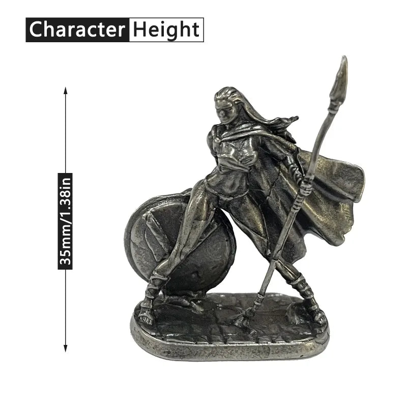 1pc Antike Schwarze Messing Spartan Rom Soldaten Figuren Miniaturen Vintage Metall Soldaten Modell Statue Desktop Ornament Geschenk