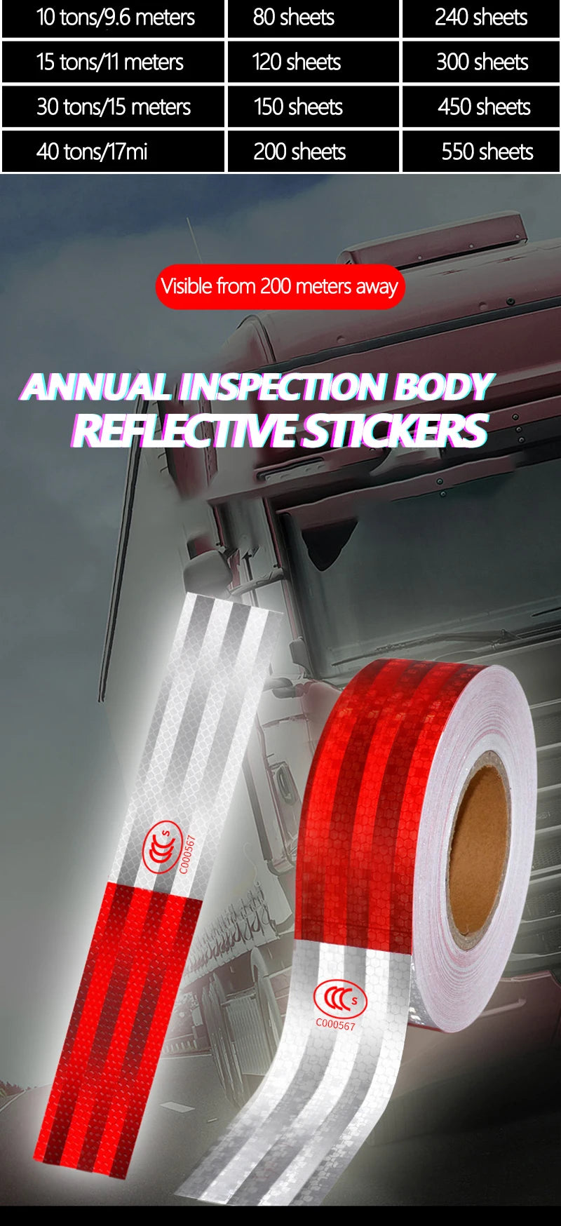 Truck Reflective Warning Sticker night Driving Reflective security Sticker Tail Warning Sticker for car Pickup truck lorry train