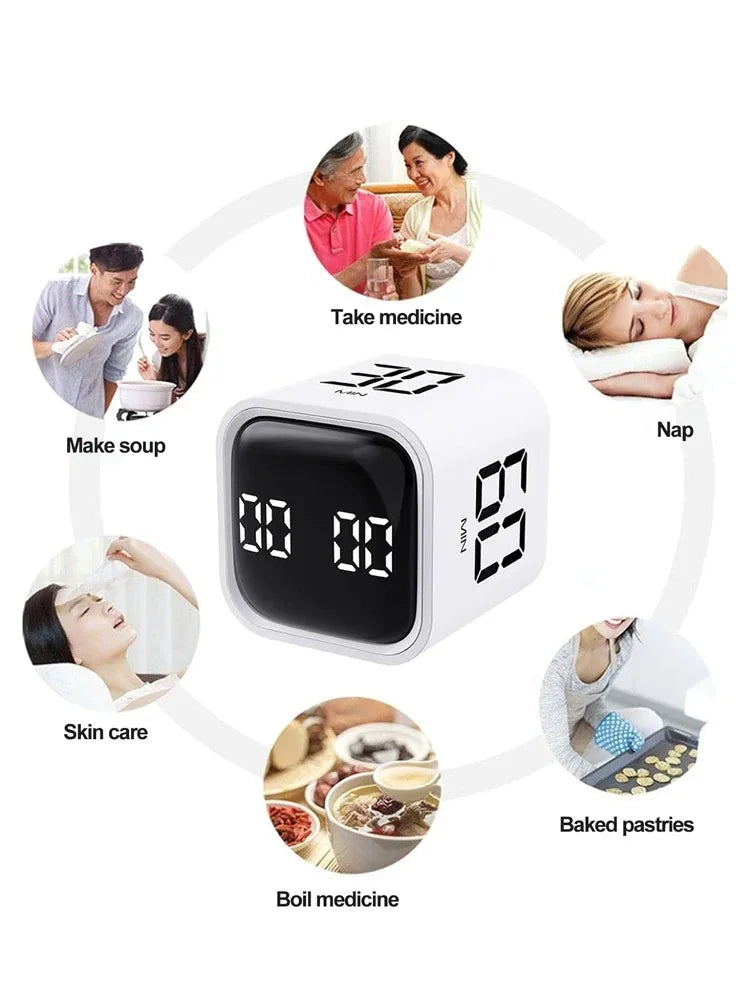 Schwerkraftsensor Flipping Timer Digital Timer Manueller Countdown Wecker Mechanischer Kochtimer Kochdusche Studie Stoppuhr