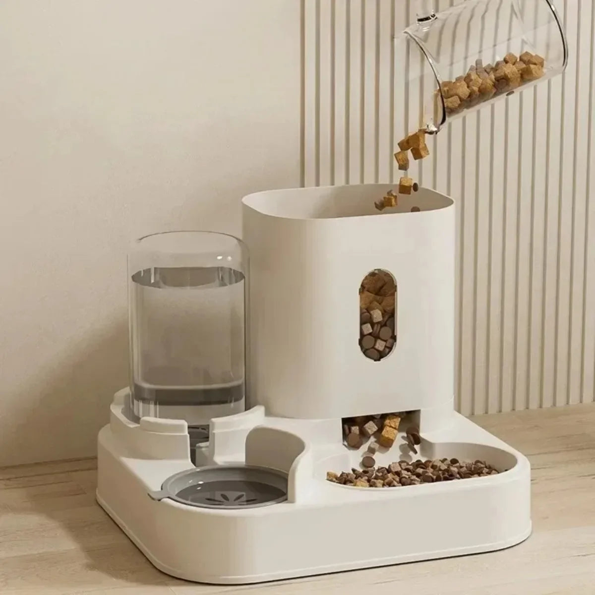 Automatischer Futternapf für Katzen und Hunde mit Wasserbrunnen, großer Futterspender, Behälter für Welpen, Haustiere, Kätzchenzubehör