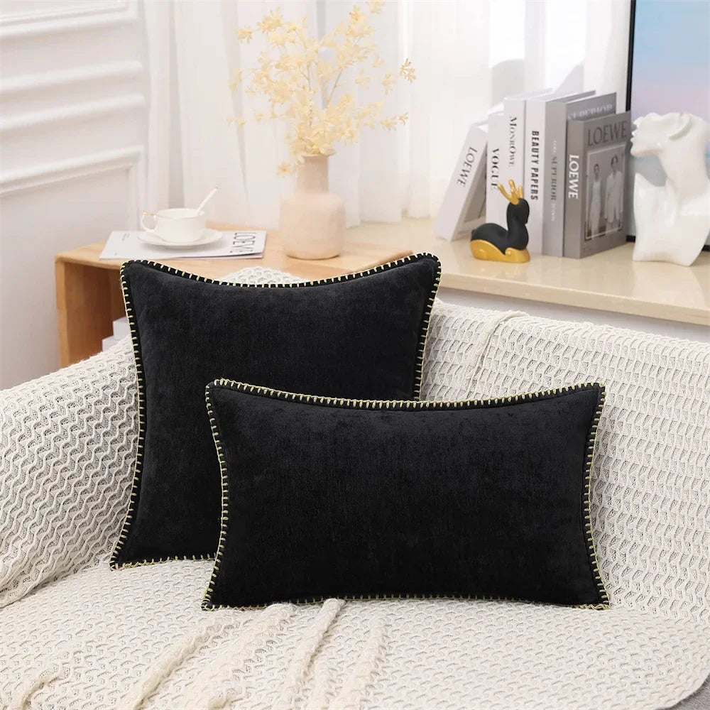 Blauer Chenille-Kissenbezug, 45 x 45, Kissenbezug, 30 x 50 cm, Sofa, dekorativer Kissenbezug, weicher Luxus für Wohnzimmer-Sofa-Dekoration