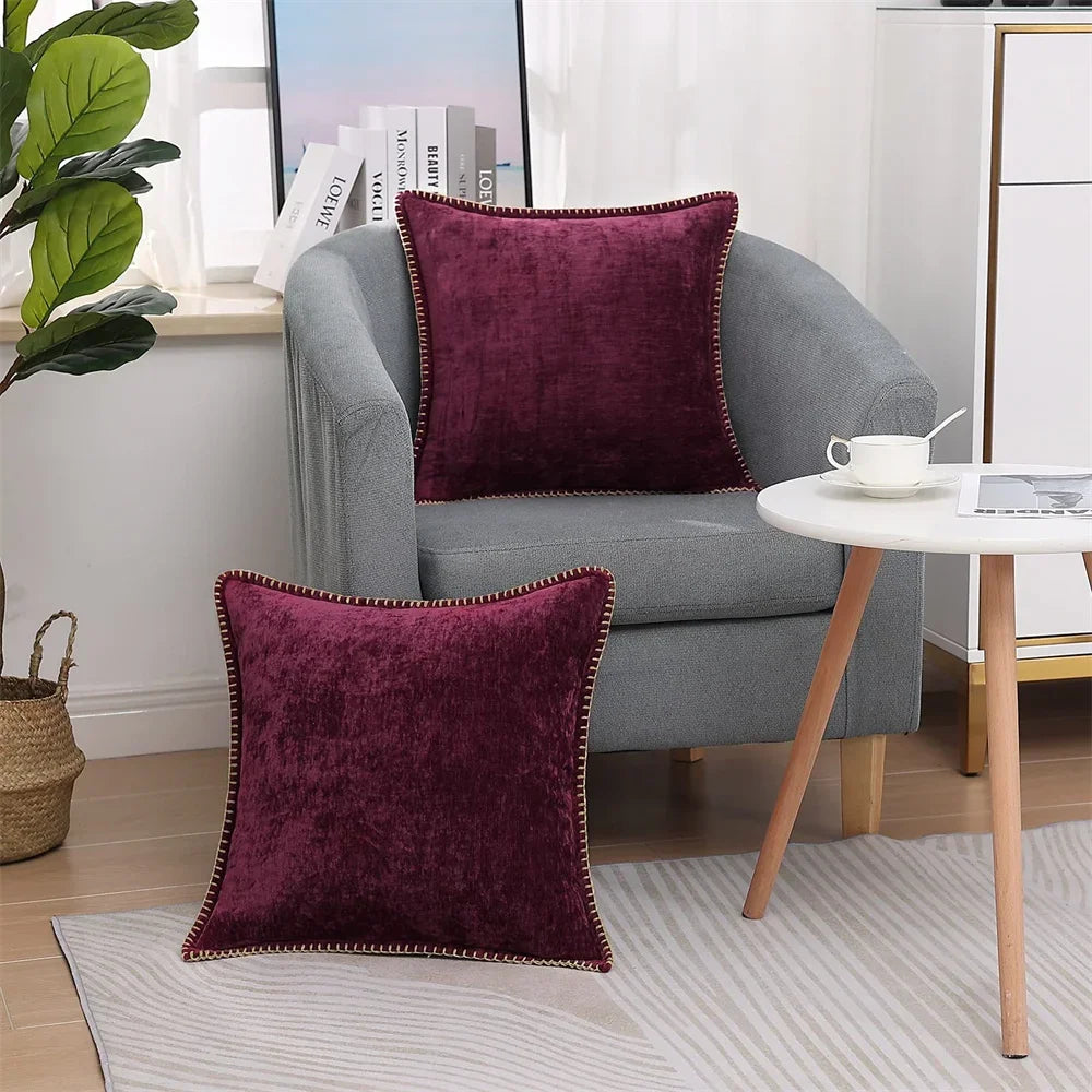 Blauer Chenille-Kissenbezug, 45 x 45, Kissenbezug, 30 x 50 cm, Sofa, dekorativer Kissenbezug, weicher Luxus für Wohnzimmer-Sofa-Dekoration