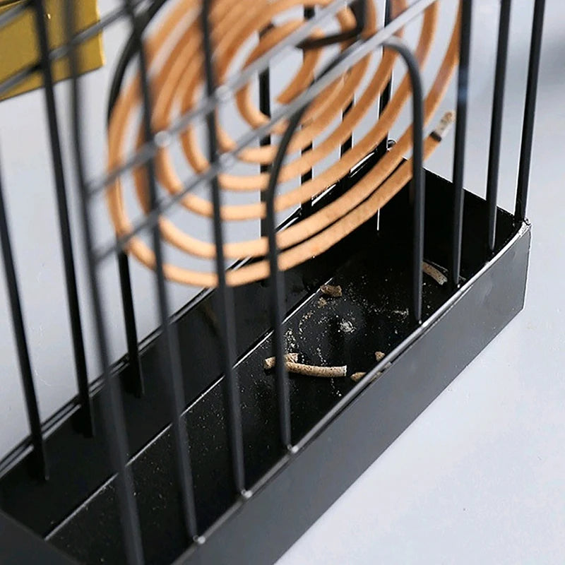 Wrought Iron Hanging Creative Birdcage Mosquito Coil Holder Household Fireproof Sandalwood Ash Box Mosquito Coil Incense Box