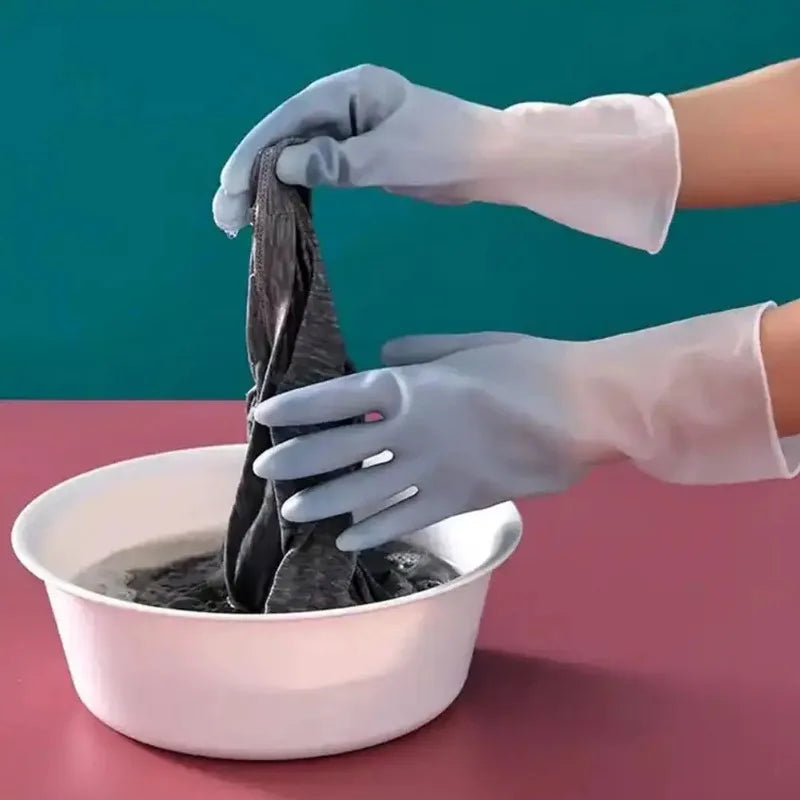 Household Cleaning Gloves Household Kitchen Dishwashing Gloves Gradient Color Home Rubber Gloves With Nails Waterproof