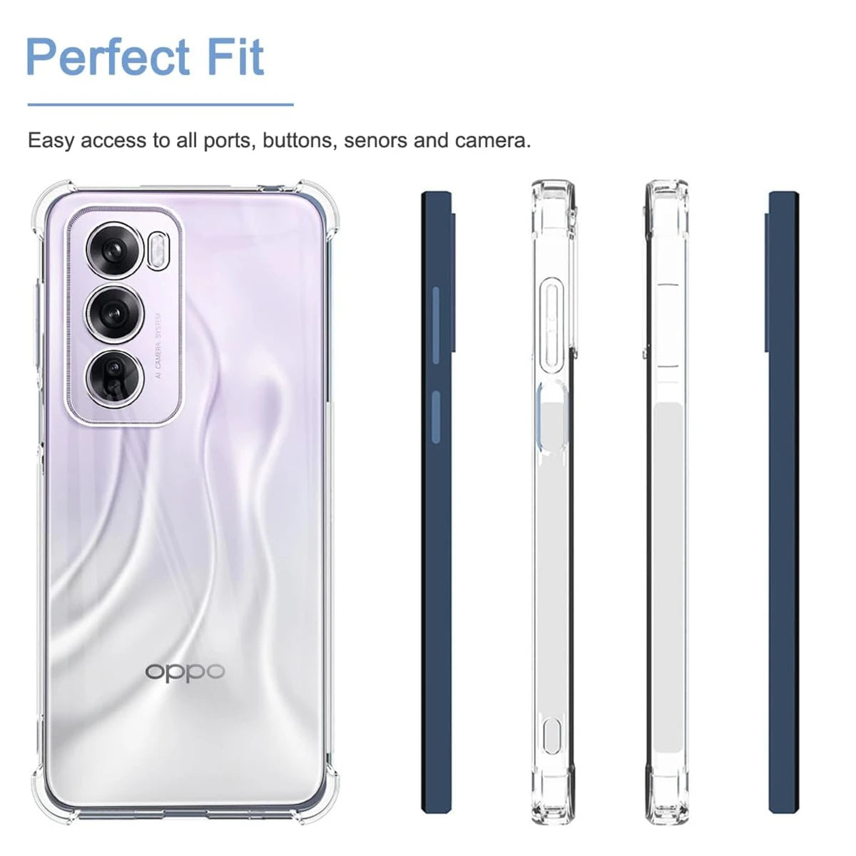 Four-Corners Shockproof TPU Case for OPPO Reno 12 Pro 5G Protective Cover Clear Capa Fundas Coque