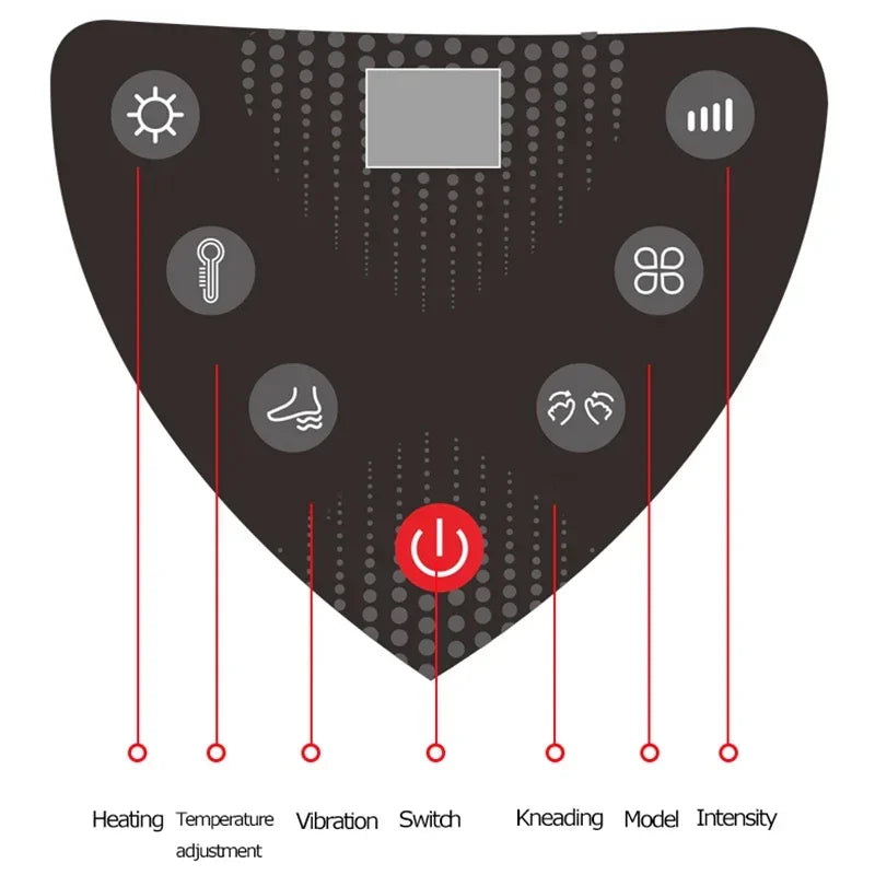 Foot Massager Electric Vibrator Shiatsu Heating Therapy Hot Compression Knead Roller Muscle Relaxation Pain Relief 6D Massage