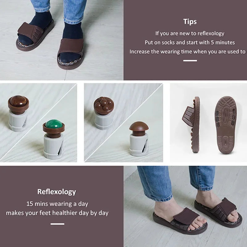 Foot Massager Acupuncture Slippers Massage Tool Acupoint Activation Reflexology Therapy Relieve Foot Pain Meridians Arthritis