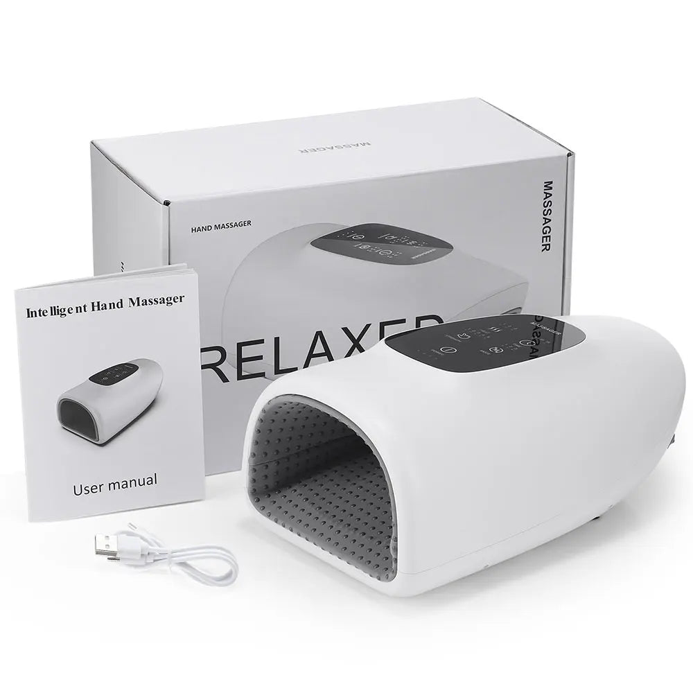 New Hand Massager Acupoint Massage Heated Physiotherapy Air Compression Massage Palm Massager Finger Wrist Spa Relax Pain Relief