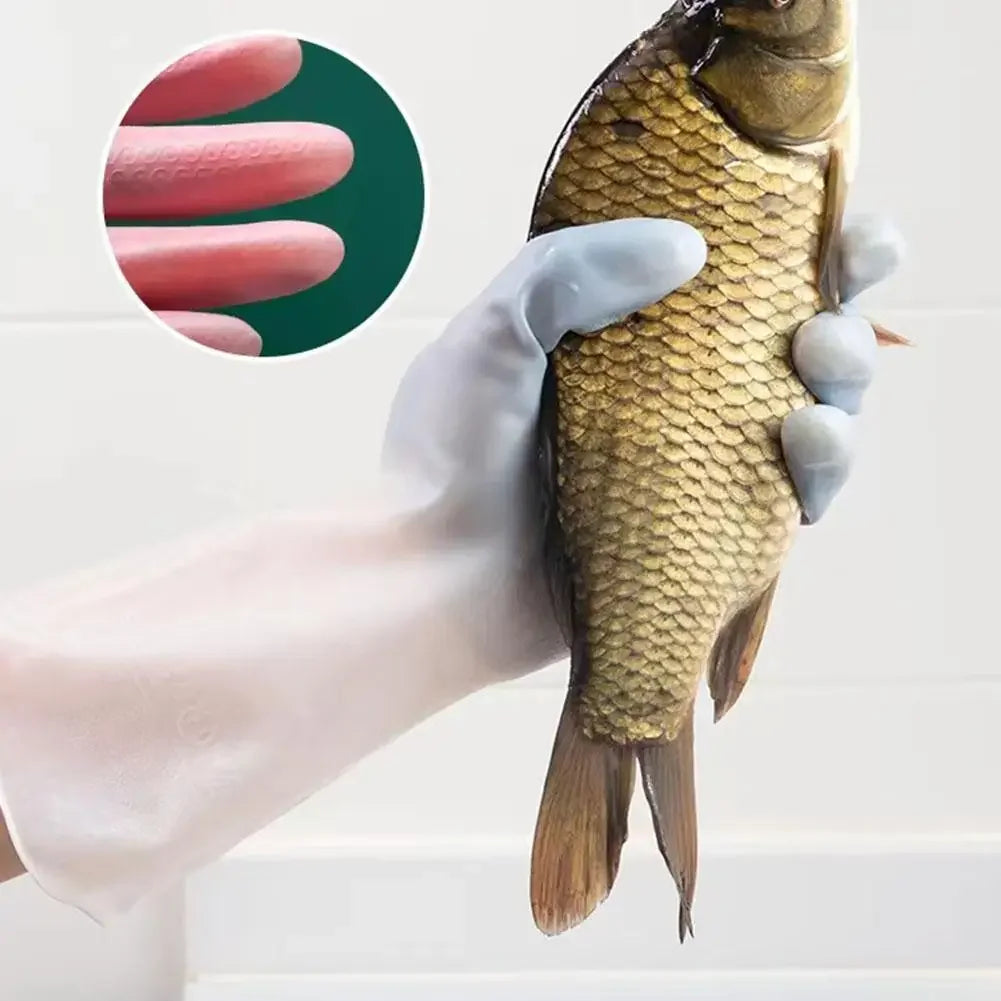 Household Cleaning Gloves Household Kitchen Dishwashing Gloves Gradient Color Home Rubber Gloves With Nails Waterproof