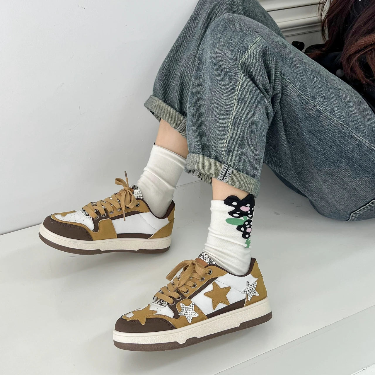 Hong Kong Style Niche Denim Blue Retro Board Women's Shoes Super Popular Versatile Sports and Casual Shoes Trend 2023 Spring New Style