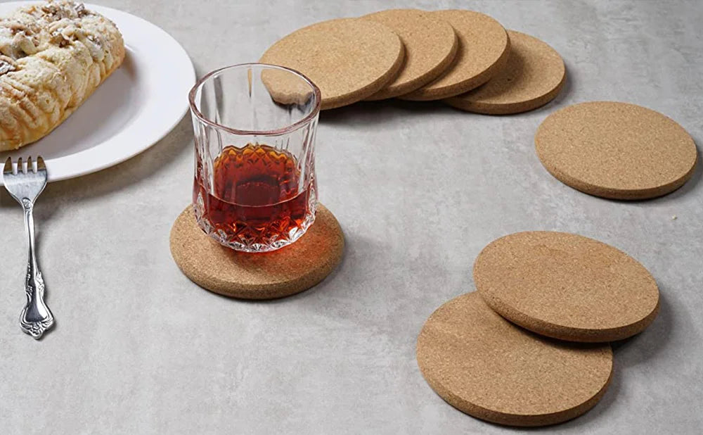 Cork Coaster 0.8cm Thicken Engraved Cartoon Animals Cup Tea Coffee Mug Holder for Kitchen Mat Tableware Round Drink Coasters