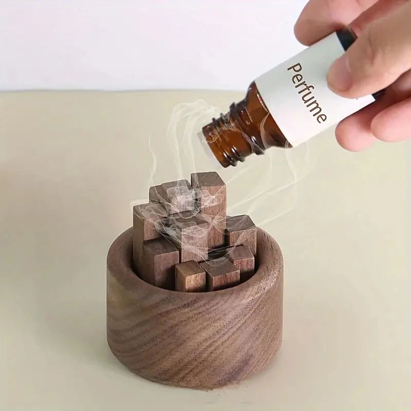 Woodpile Reed Diffuser Essential Oil Fragrant Expander Natural Beech Black Walnut Fireless Aromatherapy Air Aroma Diffuser Decor