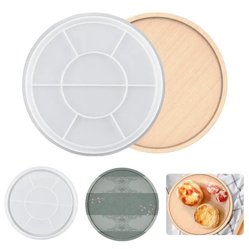 30CM Runde Zement Tablett Silikon Formen Handgemachte Gips Epoxy Beton Quadratische Bahn Form Lagerung Platte Gericht Hause Dekoration