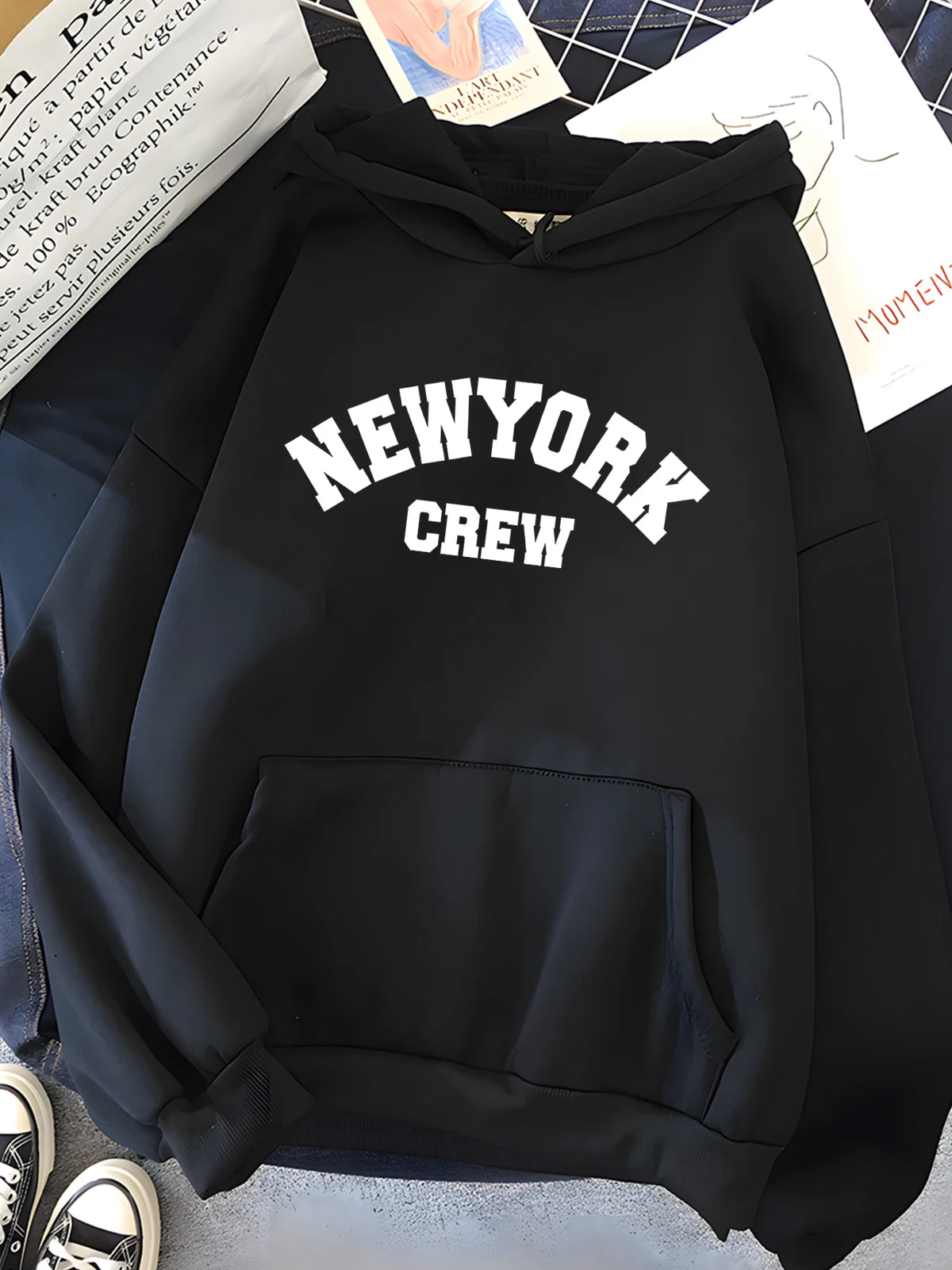 Hirsionsan New York Brief Drucken Sweatshirt Frauen Weiche Beiläufige Lose Sportwear Weibliche Hoodies Warme Fleece Mädchen Kleidung 2023 Neue