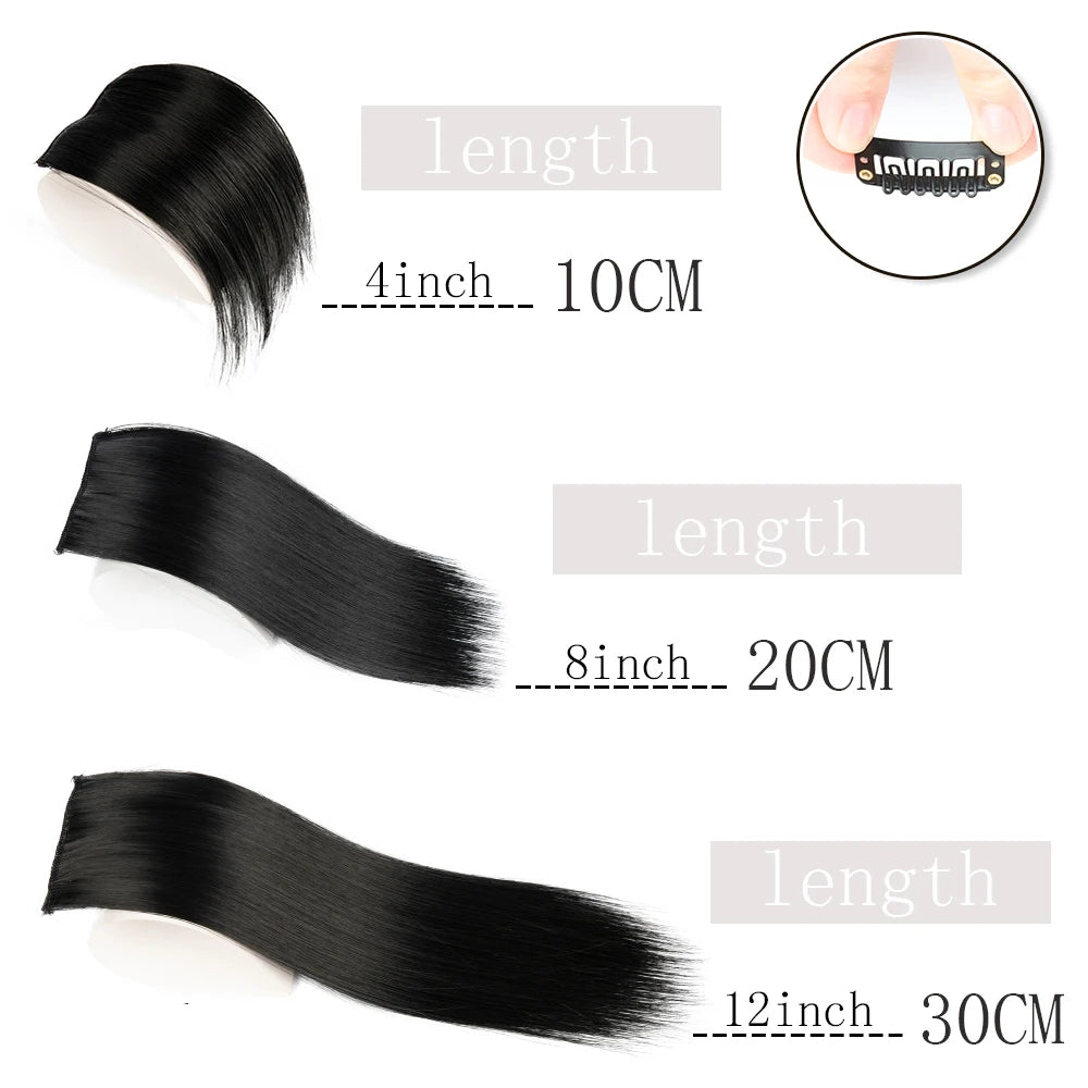 Synthetic Hair Pads Invisible Seamless Clip In Hair Extension Increase Hair Top Side Cover Hairpiece Hair Piece