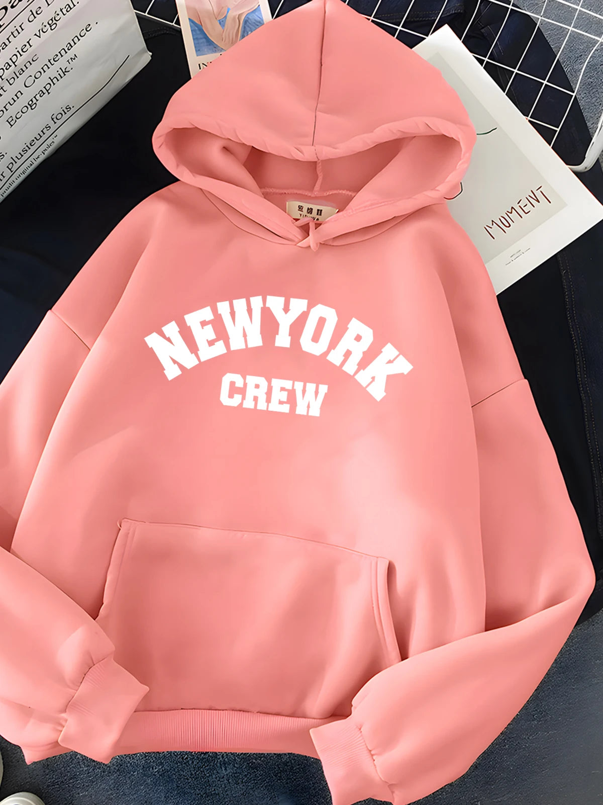 Hirsionsan New York Brief Drucken Sweatshirt Frauen Weiche Beiläufige Lose Sportwear Weibliche Hoodies Warme Fleece Mädchen Kleidung 2023 Neue