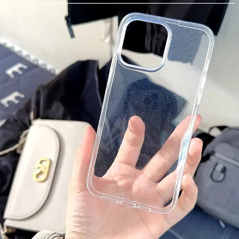 Luxury Bling Glitter Clear Case For iPhone 15 Pro max 14 plus 13 12 11 X XR XS 7 8 Plus Transprent Soft Acrylic Shockproof Cover