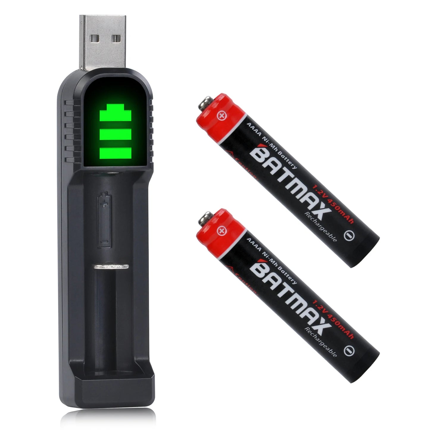 Batmax AAAA Ni-Mh Rechargable Battery+ LED Display USB Charger for Surface pen,stylus pen,Surface pro 3/4 pen, Digital pen MS