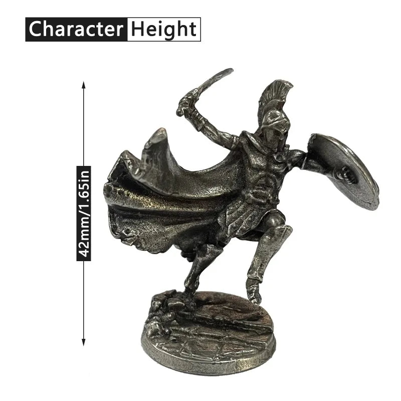 1pc Antike Schwarze Messing Spartan Rom Soldaten Figuren Miniaturen Vintage Metall Soldaten Modell Statue Desktop Ornament Geschenk