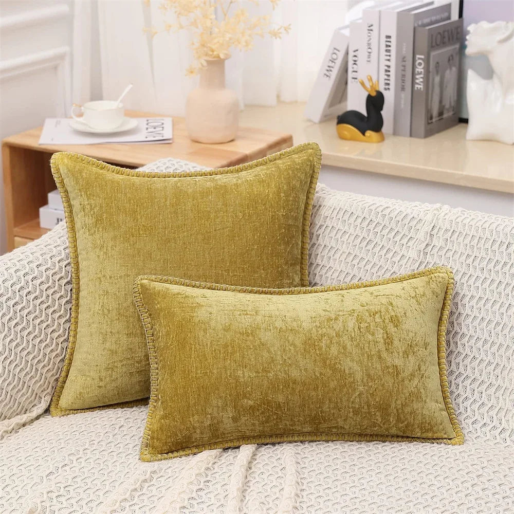 Blauer Chenille-Kissenbezug, 45 x 45, Kissenbezug, 30 x 50 cm, Sofa, dekorativer Kissenbezug, weicher Luxus für Wohnzimmer-Sofa-Dekoration