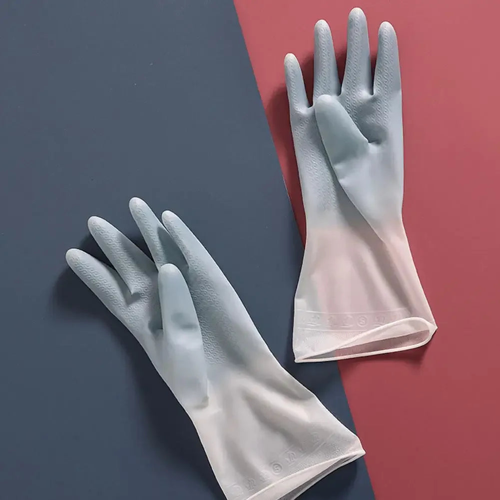 Household Cleaning Gloves Household Kitchen Dishwashing Gloves Gradient Color Home Rubber Gloves With Nails Waterproof