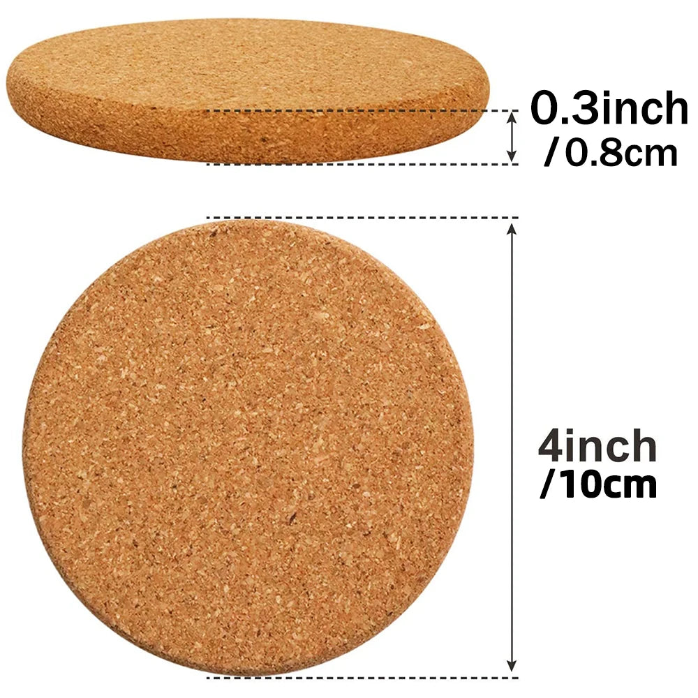 Cork Coaster 0.8cm Thicken Engraved Cartoon Animals Cup Tea Coffee Mug Holder for Kitchen Mat Tableware Round Drink Coasters