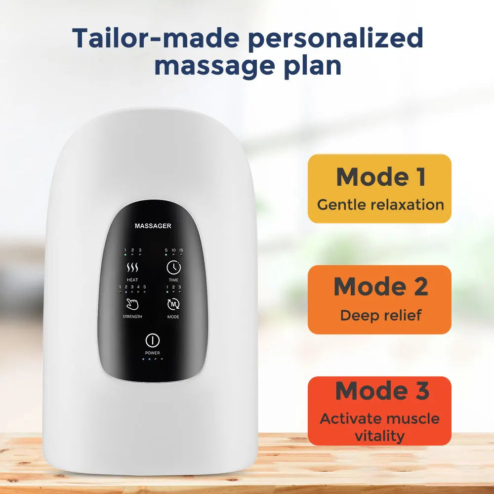 New Hand Massager Acupoint Massage Heated Physiotherapy Air Compression Massage Palm Massager Finger Wrist Spa Relax Pain Relief