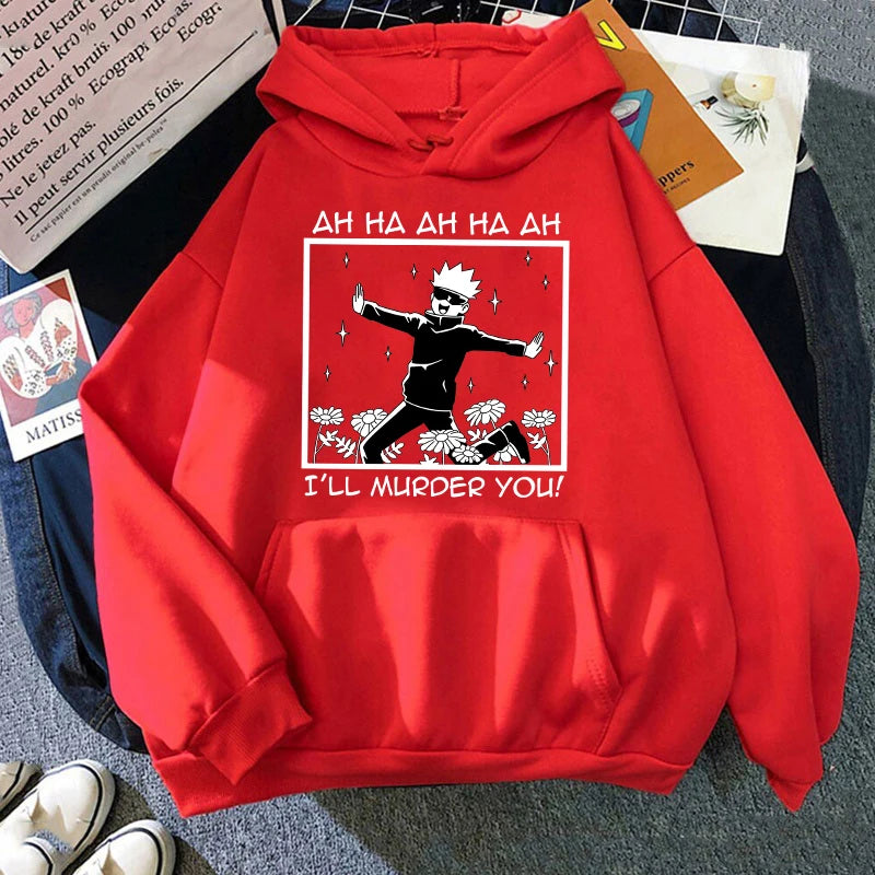 Heißer neuer Anime Satoru Gojo Grafikdruck Hoodie für Männer Frauen Anime Casual Tops Personalisiertes cooles Mode-Sweatshirt