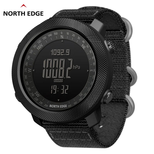 NORTH EDGE Herren Sport Digitaluhr Stunden Laufen Schwimmen Militär Armee Uhren Höhenmesser Barometer Kompass wasserdicht 50m