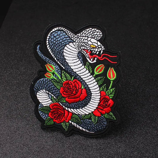 Cobra Kai Patches On Clothes Flower Patch Punk Biker Embroidered Patches For Clothing Iron On Patches For Jacket Stripes Patch