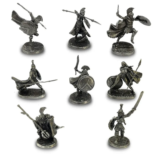 1pc Antike Schwarze Messing Spartan Rom Soldaten Figuren Miniaturen Vintage Metall Soldaten Modell Statue Desktop Ornament Geschenk