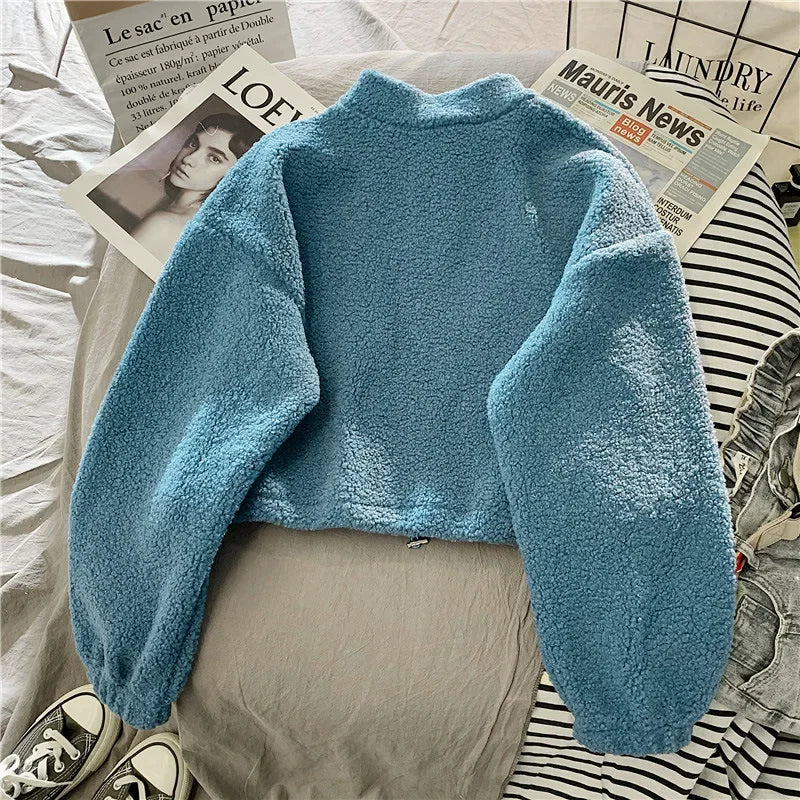 2023 Herbst Solide Brief Halb Rollkragen Pullover Frauen Langarm Lose Tops Reißverschluss Damen Kleidung Sweatshirt Sportli2023 Herbst Solide Brief Halb Rollkragen Pullover Frauen Langarm Lose Tops Reißverschluss Damen Kleidung Sweatshirt Sportlichen Stil
