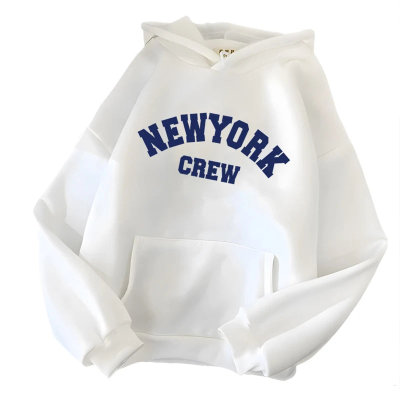 Hirsionsan New York Brief Drucken Sweatshirt Frauen Weiche Beiläufige Lose Sportwear Weibliche Hoodies Warme Fleece Mädchen Kleidung 2023 Neue