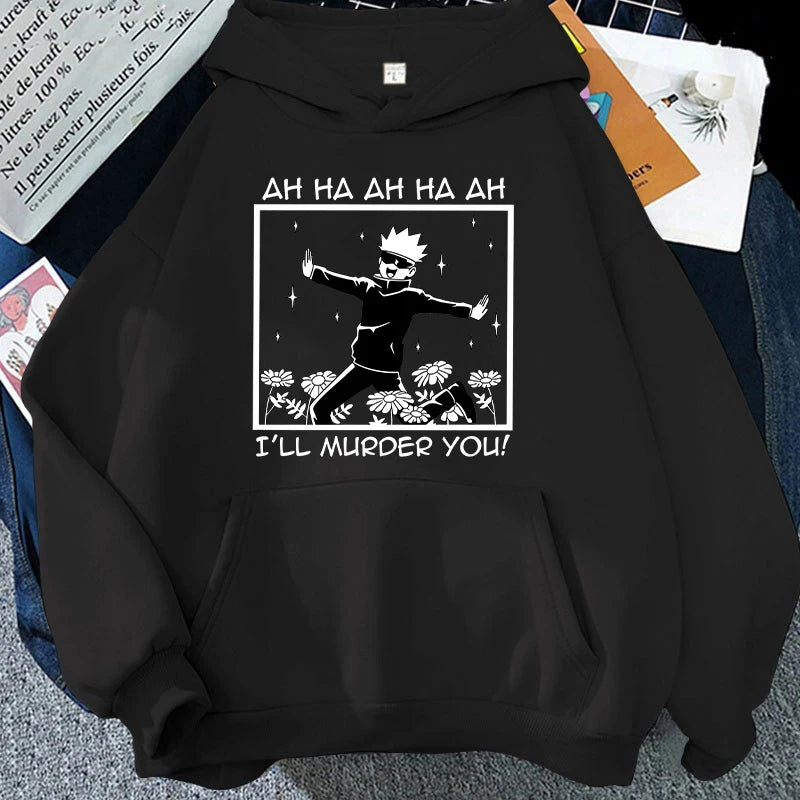 Heißer neuer Anime Satoru Gojo Grafikdruck Hoodie für Männer Frauen Anime Casual Tops Personalisiertes cooles Mode-Sweatshirt