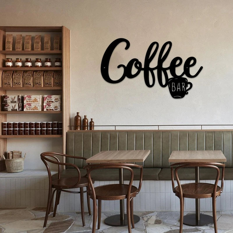 Metall-Kaffeeschild, Teetasse, Barschild, zum Aufhängen, Wandkunst, Dekor, Kaffee-Wort, Buchstabenschild für Café, Bauernhaus, Küche, Wanddekoration, 12