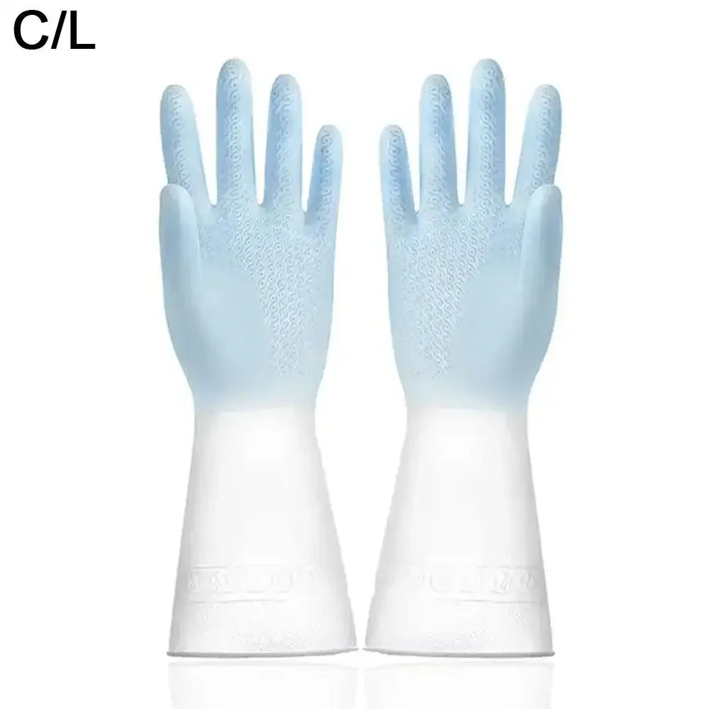 Household Cleaning Gloves  Household Kitchen Dishwashing Gloves  Gradient Color  Home Rubber  Gloves With Nails  Waterproof
