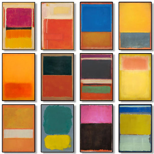 Famous Mark Rothko Colorful Abstract Artwork Poster Canvas Painting Modern Wall Art For Gallery Living Room Home Decoration