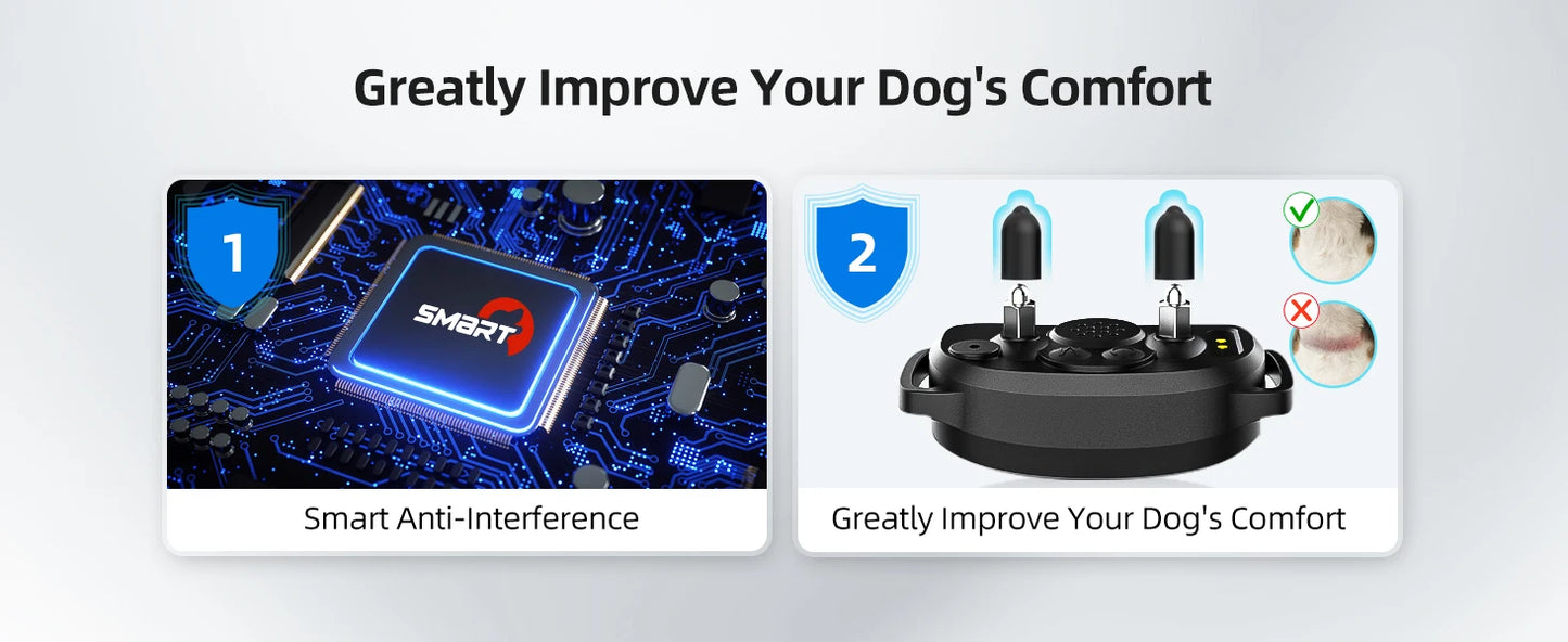 Fortschrittliches, intelligentes Anti-Bell-Hundehalsband – wiederaufladbar, 5-Modus-Training (Piep, Vibration, Schock) – human und effektiv für große,