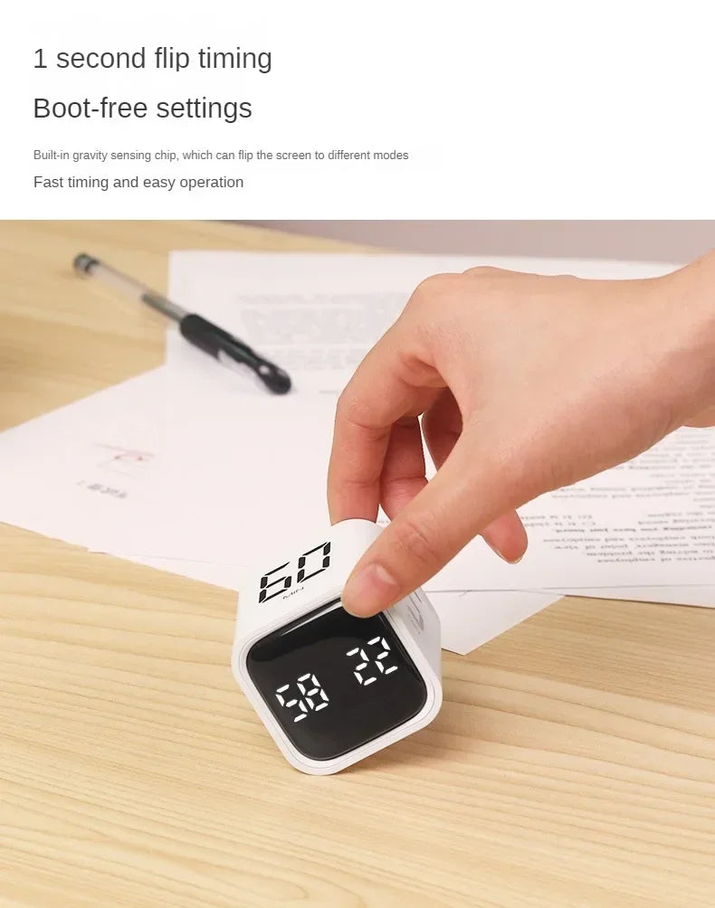 Schwerkraftsensor Flipping Timer Digital Timer Manueller Countdown Wecker Mechanischer Kochtimer Kochdusche Studie Stoppuhr
