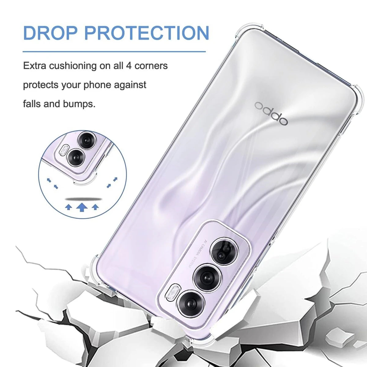 Four-Corners Shockproof TPU Case for OPPO Reno 12 Pro 5G Protective Cover Clear Capa Fundas Coque