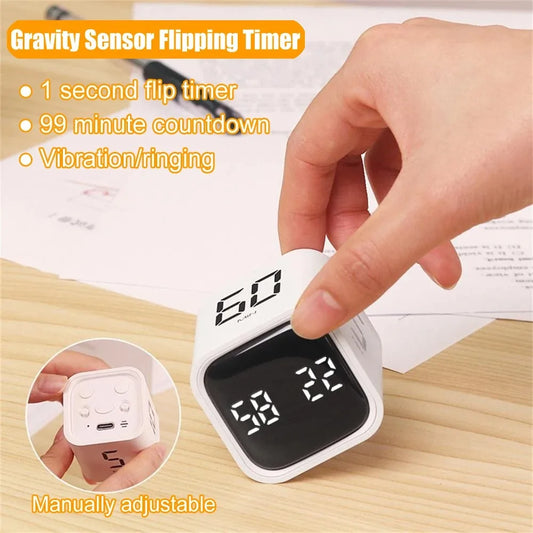 Schwerkraftsensor Flipping Timer Digital Timer Manueller Countdown Wecker Mechanischer Kochtimer Kochdusche Studie Stoppuhr